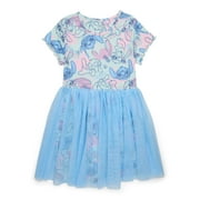 Stitch Girls All Over Print Tulle Dress with Short-Sleeves, Sizes 4-12